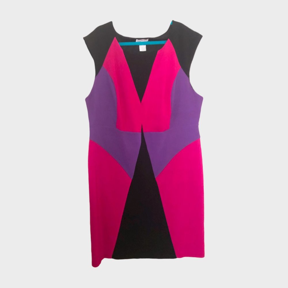 Wishes Wishes Wishes Plus Size Retro Colorblock Sheath Dress size 24W